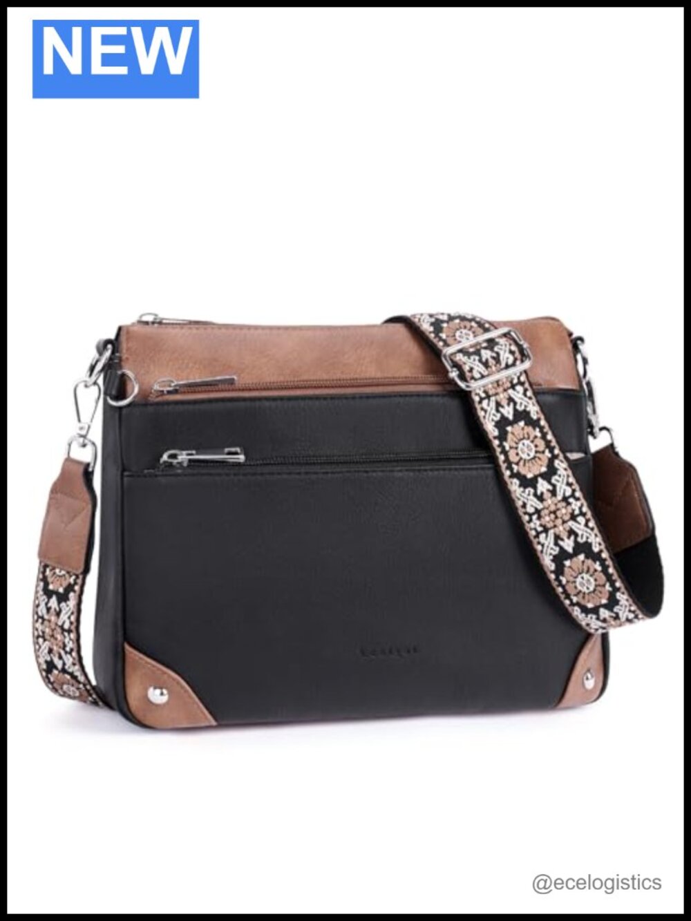 Women's PU Leather RFID Crossbody Bag Medium Travel Shoulder Purse with
